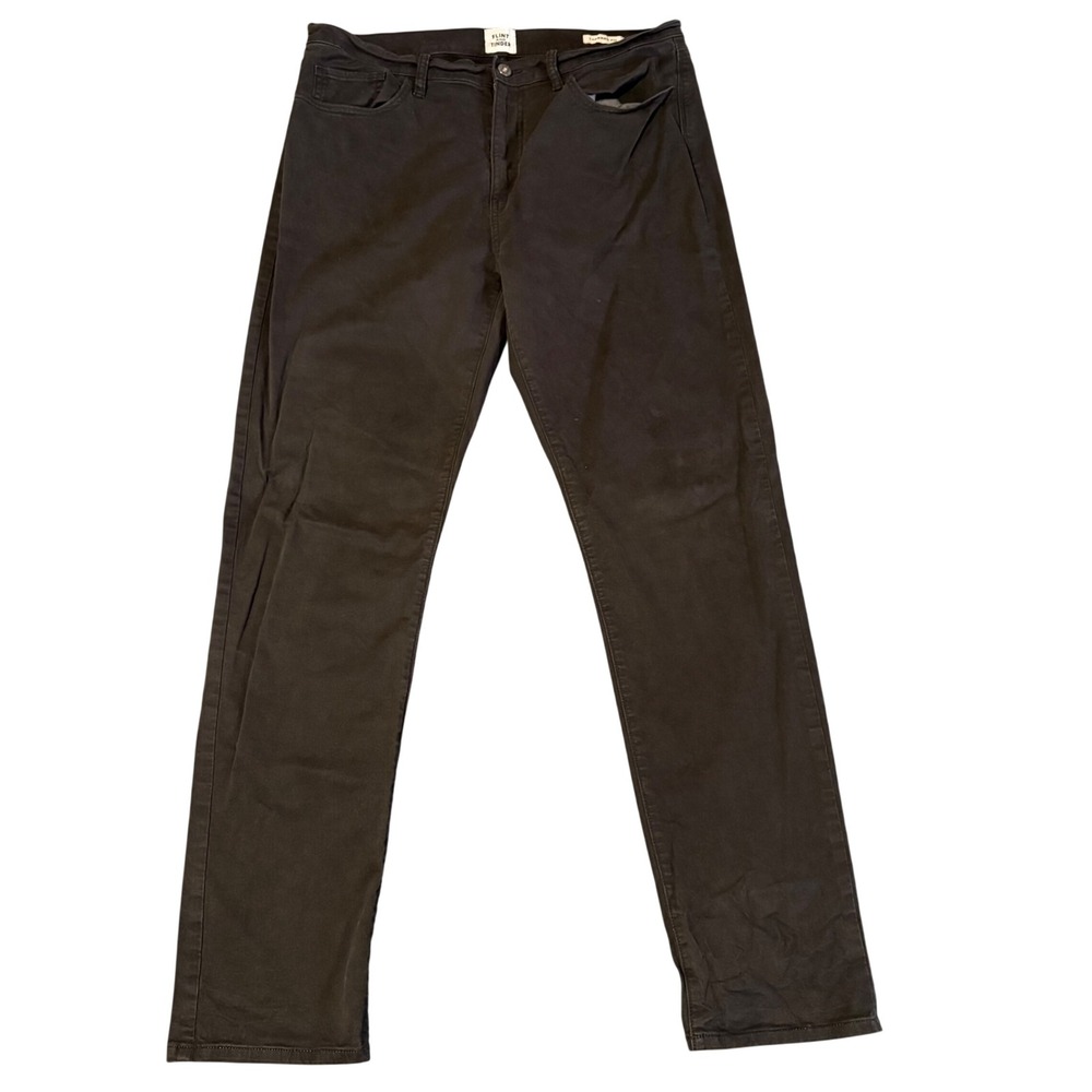 Flint and Tinder Tapered Fit Pants Mens 34x32 Gray Stretch Cotton Chino Trousers